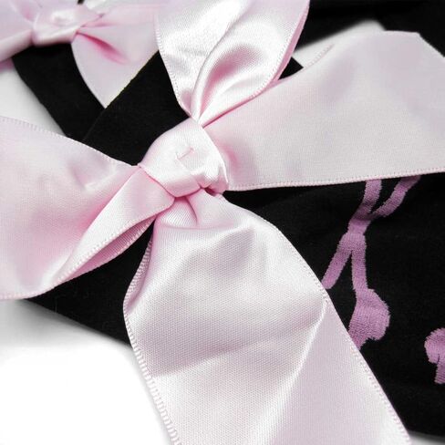 kilofly Black Thigh Highs Combo [Set of 2 Pairs] - Cross Net Back & Bowknots in Saudi Arabia