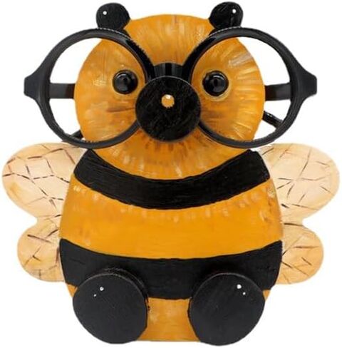 Wooden Animal Eyeglass Holder Display Stand Creative Cute Animal Glasses Holder Handmade Creative Sunglasses Display (Honeybee) in Saudi Arabia