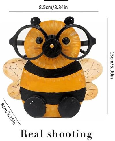 Wooden Animal Eyeglass Holder Display Stand Creative Cute Animal Glasses Holder Handmade Creative Sunglasses Display (Honeybee) in Saudi Arabia