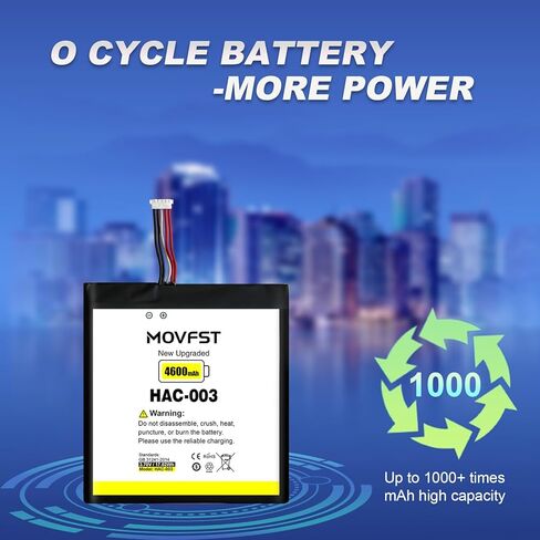بطارية بديلة MOVFST HAC-003، بطارية بديلة عالية السعة 4600 مللي أمبير في الساعة للتبديل 2017 وحدة تحكم الألعاب HAC-001 مع أدوات إصلاح in Kuwait