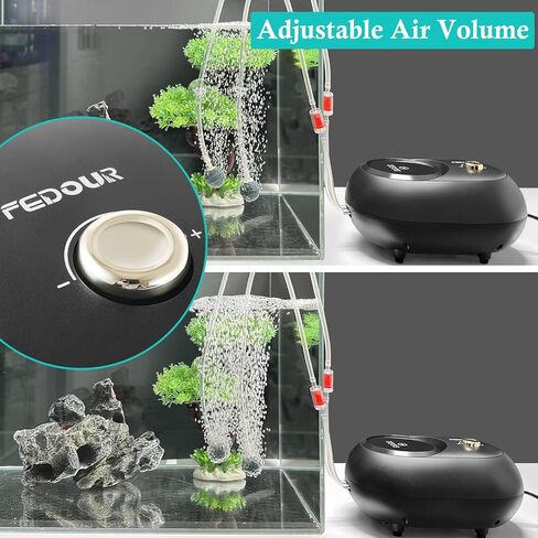 مضخة هواء كبيرة لحوض السمك FEDOUR 265GPH، مضخة أكسجين ذكية متعددة الوظائف هادئة مع جميع الملحقات لخزانات الأسماك وخزانات السلاحف والبرك والزراعة المائية وتربية الأحياء المائية in Kuwait