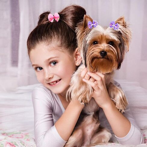 Aemygo 100 Pcs Dog Hair Bows Dog Hair Accessories Bulk for Small Dogs, Puppy Hair Bows Grooming Bows for Cat, Bowknot Grooming Accessories for Girls Mini Bow for Craft in Saudi Arabia