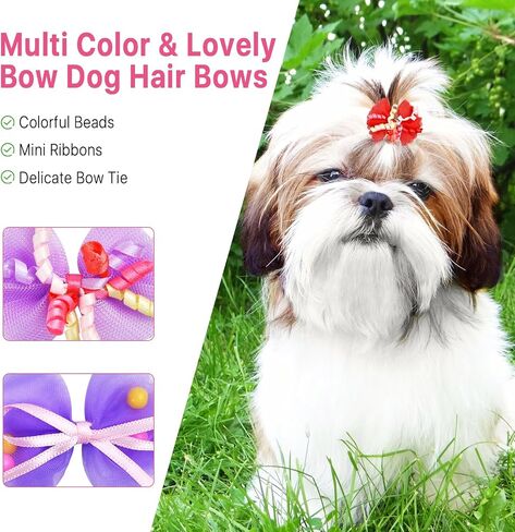 Aemygo 100 Pcs Dog Hair Bows Dog Hair Accessories Bulk for Small Dogs, Puppy Hair Bows Grooming Bows for Cat, Bowknot Grooming Accessories for Girls Mini Bow for Craft in Saudi Arabia
