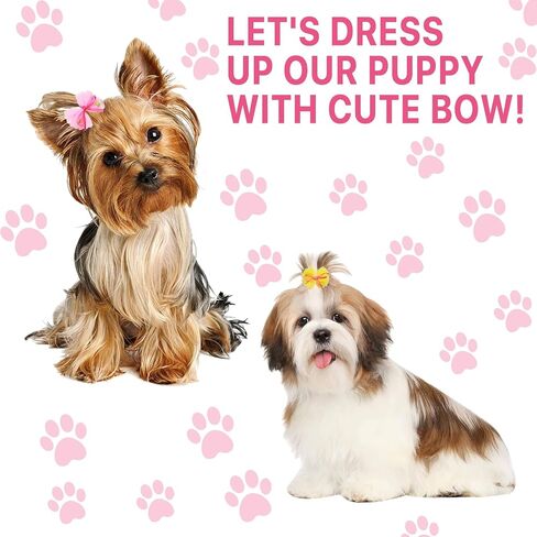 Aemygo 100 Pcs Dog Hair Bows Dog Hair Accessories Bulk for Small Dogs, Puppy Hair Bows Grooming Bows for Cat, Bowknot Grooming Accessories for Girls Mini Bow for Craft in Saudi Arabia