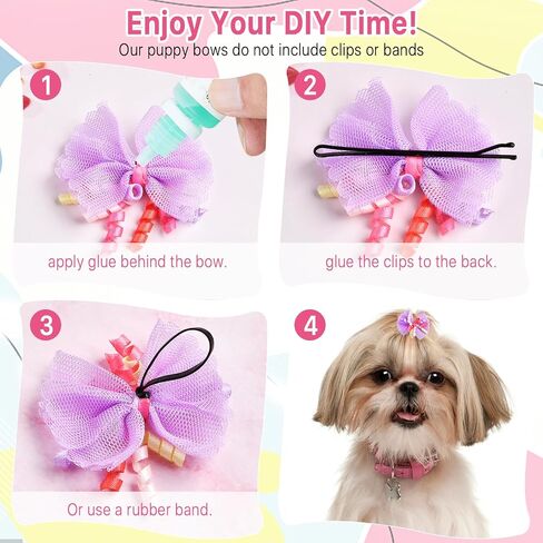 Aemygo 100 Pcs Dog Hair Bows Dog Hair Accessories Bulk for Small Dogs, Puppy Hair Bows Grooming Bows for Cat, Bowknot Grooming Accessories for Girls Mini Bow for Craft in Saudi Arabia