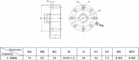 Nextech DFS-XP5K Force Gauge with External Spoke Load Cell - Capacity 5,000 Newton in Kuwait