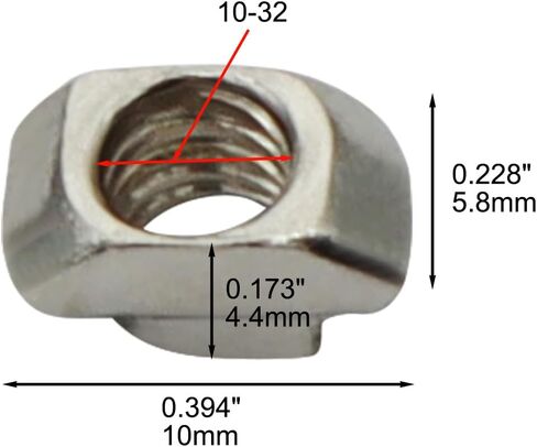 Abeicy 20 سلسلة 10-32 قطرة فولاذية قياسية ملولبة في صامولة على شكل حرف T، صواميل أجهزة ملحقة على شكل حرف T لـ 20 سلسلة من قضبان الألومنيوم، 20 عبوة in Kuwait