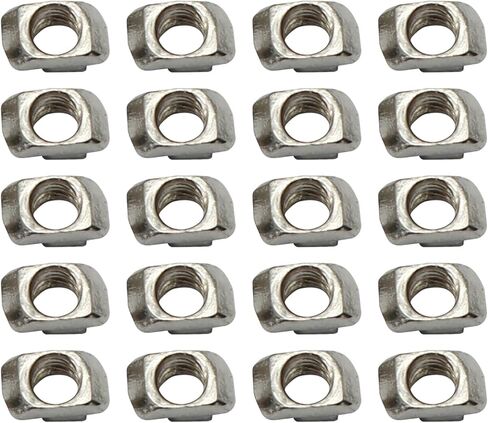 Abeicy 20 سلسلة 10-32 قطرة فولاذية قياسية ملولبة في صامولة على شكل حرف T، صواميل أجهزة ملحقة على شكل حرف T لـ 20 سلسلة من قضبان الألومنيوم، 20 عبوة in Kuwait