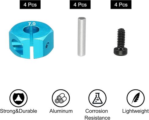 MECCANIXITY Aluminum 12mm 7.0 RC Wheel Nut Wheel Hex Drive with Pins Screws RC Wheel Nut Dustproof for RC Model Car Trucks Off Road Car Upgraded Parts Pack of 4(Sky Blue) in Saudi Arabia