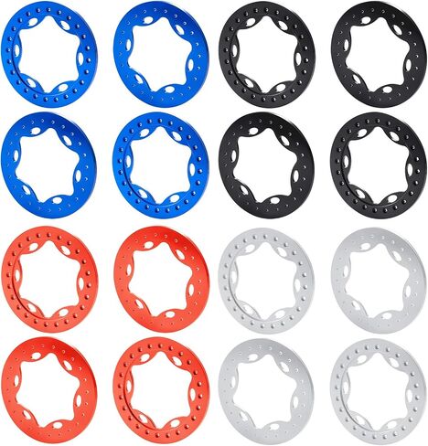 RCHUBAM 4Pcs 2.9" Wheel Outer Rim Rings 1/6 Scale Aluminum RC Beadlock Rings Set Replacement Wheel Parts for Axial SCX6 AXI05000 JLU SCX6 II AXI05001 RC Crawler Car (Black) in Saudi Arabia