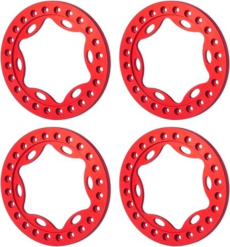 RCLIONS 4pcs 2.2inch RC Beadlock Wheel Rim Replacement Ring Aluminum Metal for 1/10 RC Crawler Car 2.2" Wheels (Silver) in Saudi Arabia