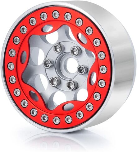 RCLIONS 4pcs 2.2inch RC Beadlock Wheel Rim Replacement Ring Aluminum Metal for 1/10 RC Crawler Car 2.2" Wheels (Silver) in Saudi Arabia
