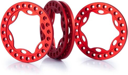 RCLIONS 4pcs 2.2inch RC Beadlock Wheel Rim Replacement Ring Aluminum Metal for 1/10 RC Crawler Car 2.2" Wheels (Silver) in Saudi Arabia