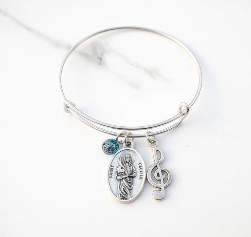 St Cecilia Music Lover Catholic Confirmation Bracelet for Girls in Saudi Arabia