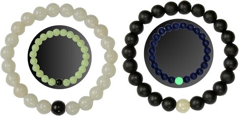 Valentine's Day Gifts for Him & Her | Handmade Magnetic Matching Couples Bracelets | Boyfriend Girlfriend Best Friend I Love You Wife Husband Gifts | Glow in The Dark Firefly Beads Bracelets Unisex in Saudi Arabia