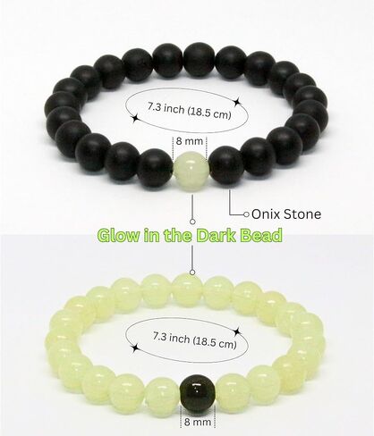Valentine's Day Gifts for Him & Her | Handmade Magnetic Matching Couples Bracelets | Boyfriend Girlfriend Best Friend I Love You Wife Husband Gifts | Glow in The Dark Firefly Beads Bracelets Unisex in Saudi Arabia
