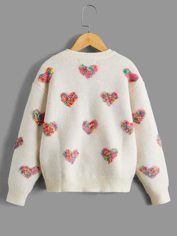 SHENHE Girl's Casual Cute Crewneck Long Sleeve Pullover Sweater Jumper Tops in Saudi Arabia