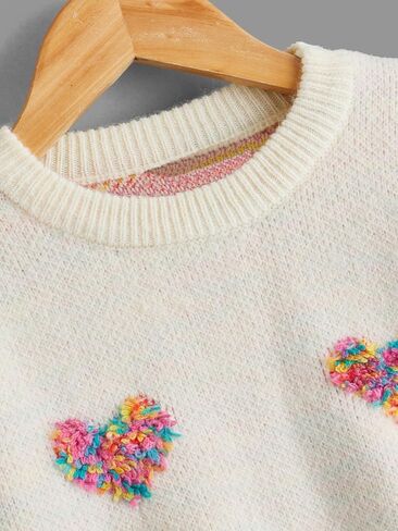 SHENHE Girl's Casual Cute Crewneck Long Sleeve Pullover Sweater Jumper Tops in Saudi Arabia