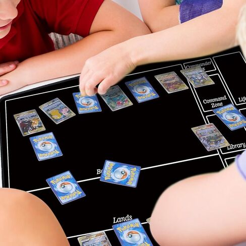 بساط اللعب MTG المُخيط من Biouai للعبة Magic The Gathering - بساط اللعب مع حافظة أنبوبية للعب ألعاب بطاقات MTG (المناطق السوداء) in Kuwait