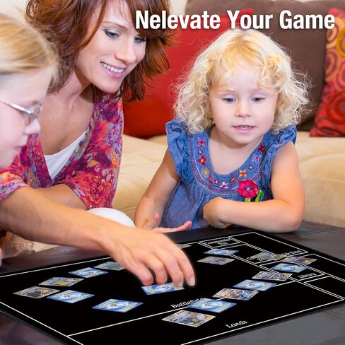 بساط اللعب MTG المُخيط من Biouai للعبة Magic The Gathering - بساط اللعب مع حافظة أنبوبية للعب ألعاب بطاقات MTG (المناطق السوداء) in Kuwait