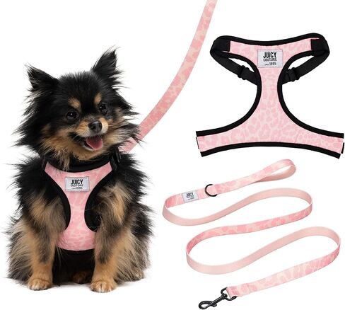 Juicy Couture Colorful Camo Dog Harness and Leash Set – Adjustable Puppy Harness with Puppy Leash & Mesh Padding Dog Harness, Large in Saudi Arabia