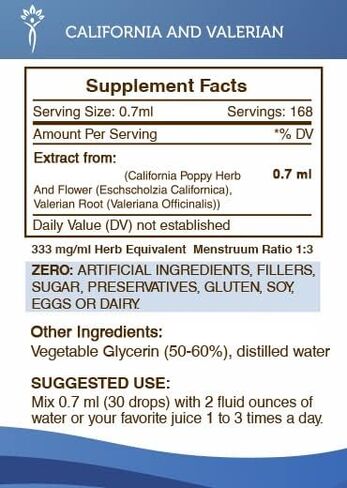 Secrets of the Tribe California and Valerian Alcohol-Free Liquid Extract, Herbs (California Poppy Herb and Flower, Valerian Root) Tincture Supplement (2 FL OZ) in Saudi Arabia