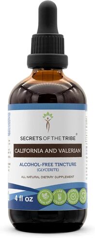 Secrets of the Tribe California and Valerian Alcohol-Free Liquid Extract, Herbs (California Poppy Herb and Flower, Valerian Root) Tincture Supplement (2 FL OZ) in Saudi Arabia