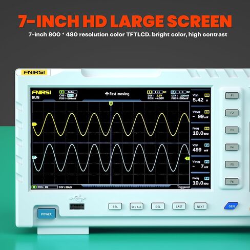 FNIRSI ADS1014D ثنائي القناة تخزين رقمي USB راسم الذبذبات مع وظيفة إشارة مولد 100MHz 1GSa/s 240Kb، 7 "LCD in Kuwait