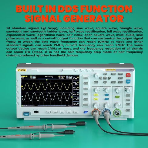 FNIRSI ADS1014D ثنائي القناة تخزين رقمي USB راسم الذبذبات مع وظيفة إشارة مولد 100MHz 1GSa/s 240Kb، 7 "LCD in Kuwait