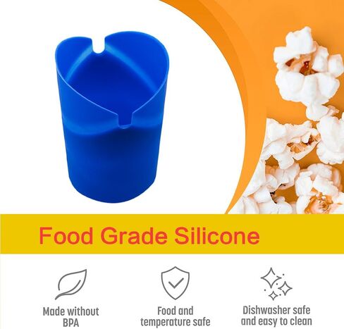 Fglmctsh The Original Popcorn Popcorn Popper، صانع الفشار السيليكون القابل للطي، وعاء خالٍ من BPA، صانع الفشار بالهواء الساخن، لا يحتاج إلى زيت (أزرق، 1) in Kuwait
