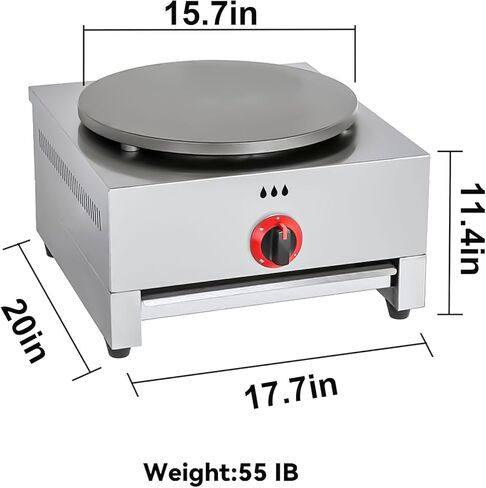 Crepe Machine, 15.7 In Commercial Crepe Maker Machine, Methane Gas Spring Roll Maker, Pancake Big Hotplate Non Stick, Ideal for Business, Get-Togethers, Egg Pancakes, Hot Dogs in Saudi Arabia