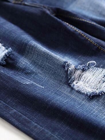 MLANM Men's Casual Denim Shorts Classic Fit Distressed Summer Fashion Ripped Jean Shorts in Saudi Arabia