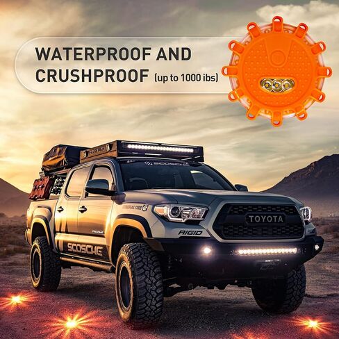 Kitgo [3 Pack LED Road Flares Flashlight Gifts for Husband Parents Firends Emergency Safety Warning Light Kit For Car Truck RV Vehicles Boat With Magnetic Base & Hook in Saudi Arabia