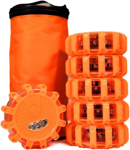 Kitgo [3 Pack LED Road Flares Flashlight Gifts for Husband Parents Firends Emergency Safety Warning Light Kit For Car Truck RV Vehicles Boat With Magnetic Base & Hook in Saudi Arabia