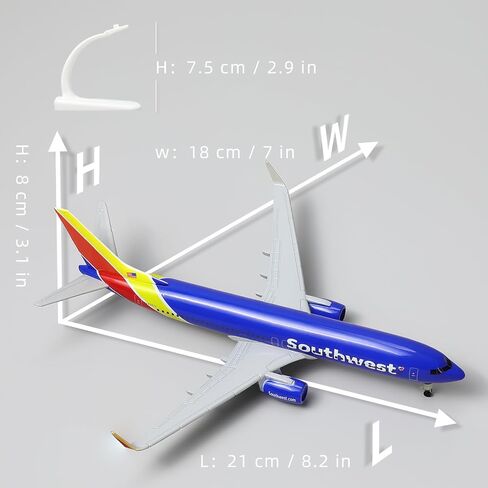 Boeing 737 Southwest 1/300 Diecast Metal Airplane Model with Stand Alloy Display Plane Model Kit for Aviation Enthusiasts Collection or Gifts in Saudi Arabia