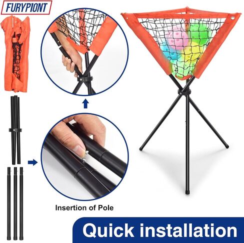 Furypiont Baseball Softball Portable Batting Practice Ball Caddy,Ball Caddy with Bonus Plastic Training Balls in Saudi Arabia