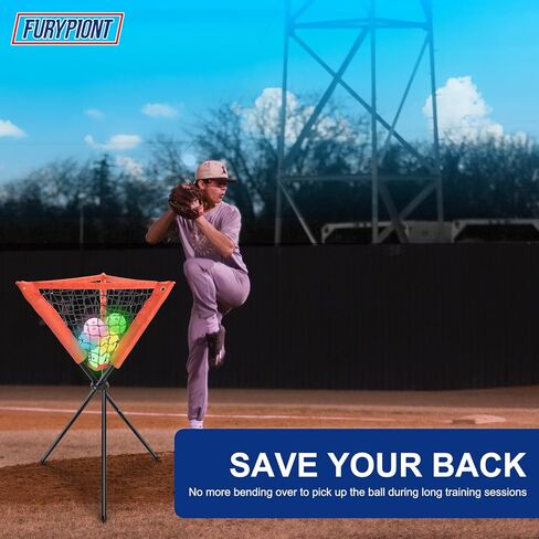 Furypiont Baseball Softball Portable Batting Practice Ball Caddy,Ball Caddy with Bonus Plastic Training Balls in Saudi Arabia