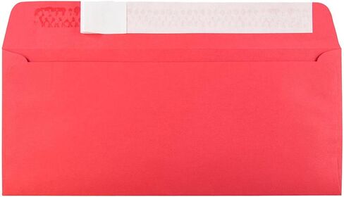 JAM PAPER #10 Business Colored Recycled Envelopes with Peel and Seal Closure - 4 1/8 x 9 1/2 - Red Recycled - 50/Pack in Saudi Arabia