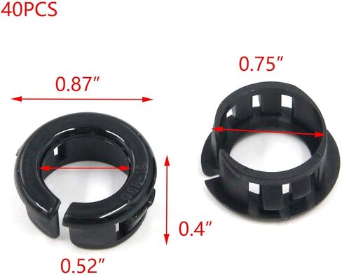 T Tulead 40PCS Black Bushing Cable Bushing Hole Snap Bushing Electric Snap Bushing 0.75" Mounting Diameter in Saudi Arabia