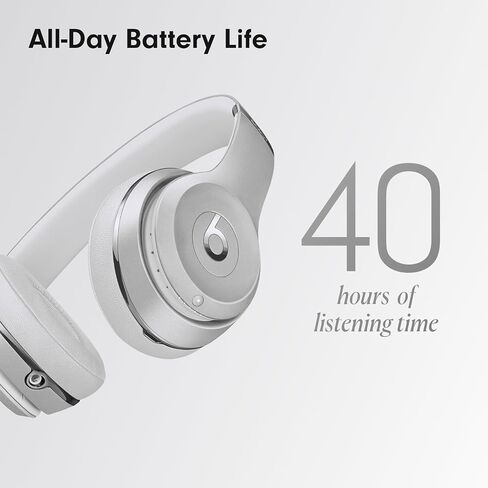 Beats Solo3 Wireless On-Ear Headphones - Apple W1 Headphone Chip, Class 1 Bluetooth, 40 Hours of Listening Time, Built-in Microphone - Silver in Saudi Arabia