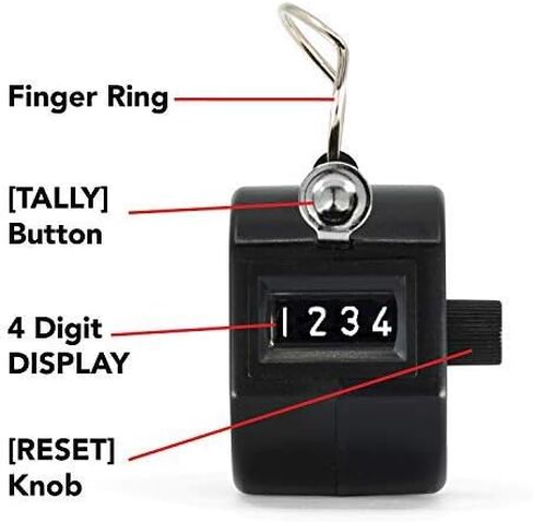 MARATHON CO200001 عداد رصيد محمول مع حلقة إصبع للرياضة والمستودعات والمختبرات والمصانع والمكاتب. مضمونة مقابل 100.000 نقرة in Kuwait