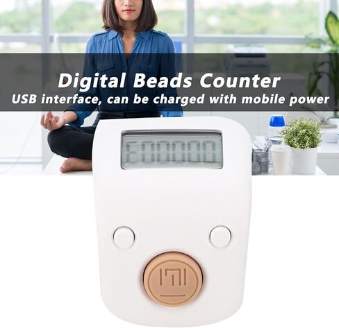 Jaxenor Digital Beads Counter - Mini Chanting Counting Tool for Buddhist Meditation (Ring, White) in Kuwait