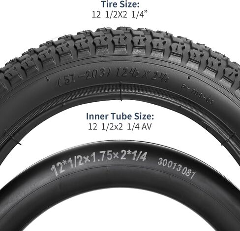 YUNSCM 12.5" Bike Tires 12 ½ x 2 ¼ (57-203) and 12.5" Bike Tubes Schrader Valve with 2 Rim Strips Compatible with 12.5 x 2.25 12 1/2 x 2 1/4 Bike Bicycle Tires and Tubes (P-1135A) in Saudi Arabia