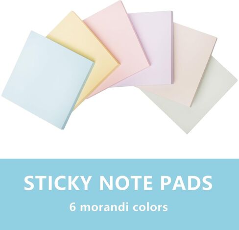 Sticky Notes 3x3in, 12 Sticky Note Pads, 6 Morandi Colors, Colored/Colorful Sticky Notes Bulk, Cute Stick Notes 60 Sheets/Pad, 720 Sheets in Total, Ideal Office School Stationary Supplies in Saudi Arabia