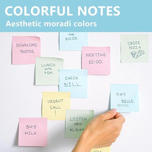 Sticky Notes 3x3in, 12 Sticky Note Pads, 6 Morandi Colors, Colored/Colorful Sticky Notes Bulk, Cute Stick Notes 60 Sheets/Pad, 720 Sheets in Total, Ideal Office School Stationary Supplies in Saudi Arabia