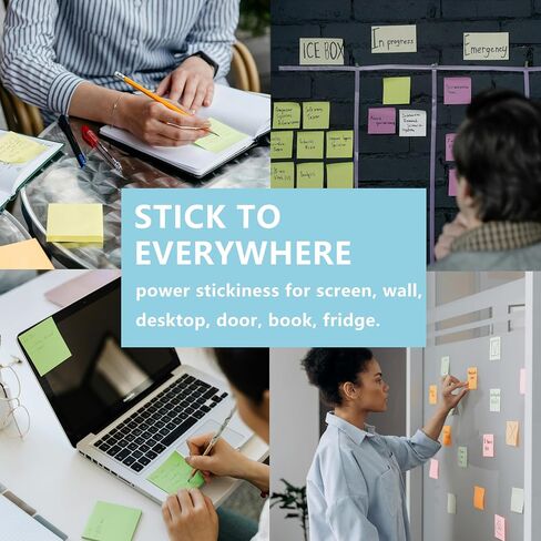 Sticky Notes 3x3in, 12 Sticky Note Pads, 6 Morandi Colors, Colored/Colorful Sticky Notes Bulk, Cute Stick Notes 60 Sheets/Pad, 720 Sheets in Total, Ideal Office School Stationary Supplies in Saudi Arabia