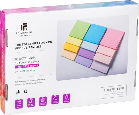 Sticky Notes 3x3in, 12 Sticky Note Pads, 6 Morandi Colors, Colored/Colorful Sticky Notes Bulk, Cute Stick Notes 60 Sheets/Pad, 720 Sheets in Total, Ideal Office School Stationary Supplies in Saudi Arabia