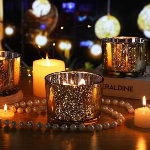 simeitol 6pcs 16oz Blue Candle Jars for Making Candles, Speckled Blue Glass Candle Jars with Lids, Bulk Empty Candle Containers, Blue Wedding Centerpieces, Baby Shower Party Table Decorations in Saudi Arabia