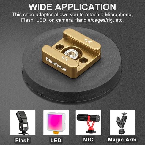 حامل كاميرا مغناطيسي MINIFOCUS مع محول حذاء بارد، قاعدة مغناطيسية مستديرة قوية مع فتحة 1/4 بوصة - 20 خيط، قطر 2.16 بوصة، سمك 0.31 بوصة لجميع معدات التصوير الفوتوغرافي مع حامل الحذاء الساخن القياسي in Kuwait