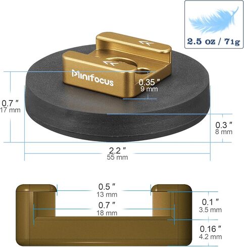 حامل كاميرا مغناطيسي MINIFOCUS مع محول حذاء بارد، قاعدة مغناطيسية مستديرة قوية مع فتحة 1/4 بوصة - 20 خيط، قطر 2.16 بوصة، سمك 0.31 بوصة لجميع معدات التصوير الفوتوغرافي مع حامل الحذاء الساخن القياسي in Kuwait